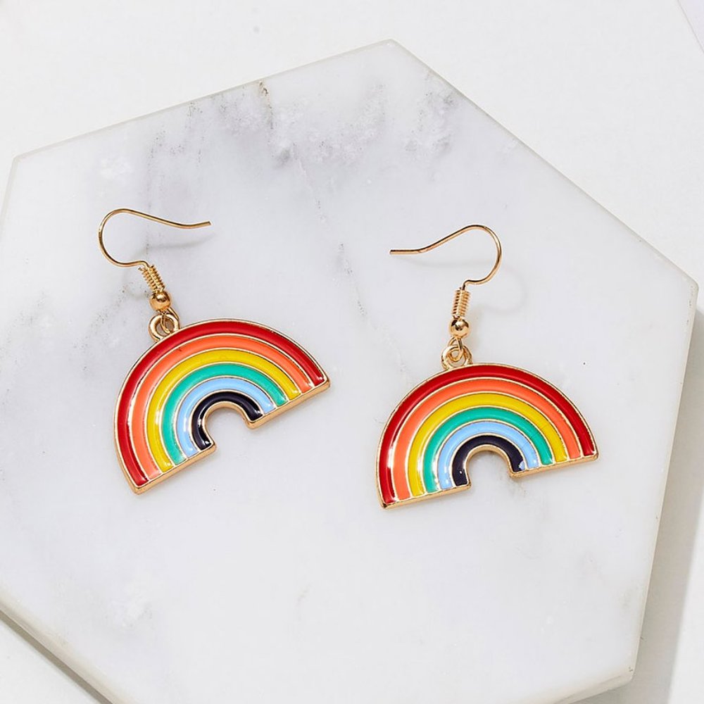 New Classic Charm Dangle Cute Rainbow Earrings - Picture 9 of 14